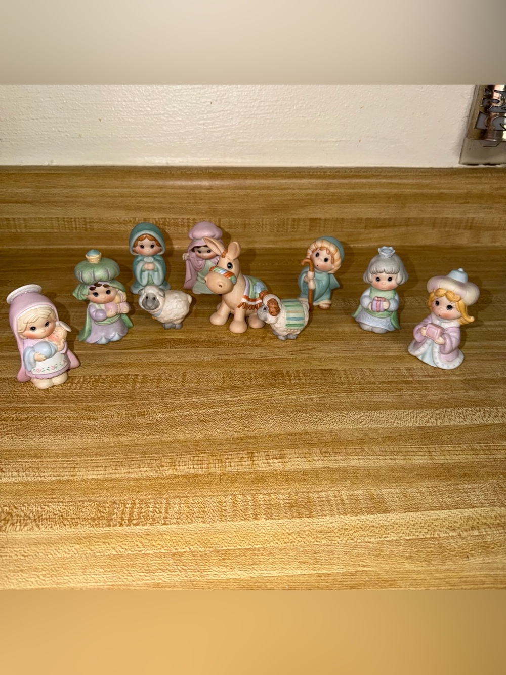 Vintage Rare 80/90s Simson "little ones" nativity set 8-31500 porcelain 10pcs